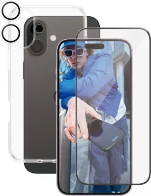 Mbështjellës PanzerGlass CARE Flagship 3-in-1 për iPhone 16 Plus, transparent