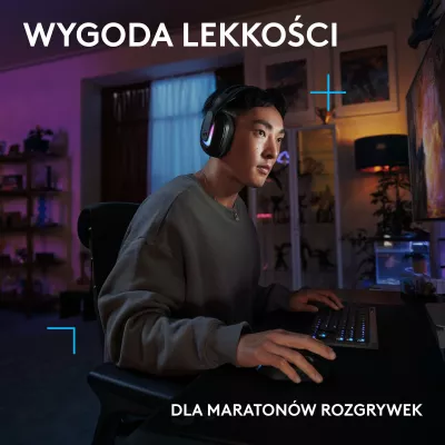 Kufje gaming Logitech G522 LIGHTSPEED 981-001544, pa tela, RGB, USB/USB-C, Bluetooth, të zeza