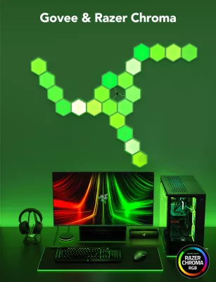 Panelë LED smart Govee Glide Hexa (Hexagon) Expansion Kit, RGBIC, 2 copë