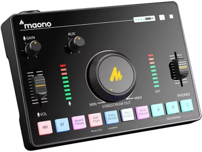 Mixer audio Maono AMC2 Neo, kartë zanore, e zezë