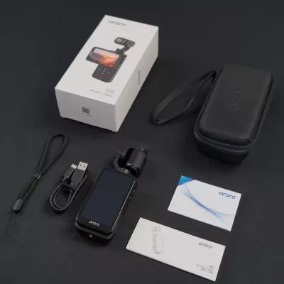 Kamerë xhepi Ordro Pocket M5 me gimbal 3-aksial, 5K, e zezë