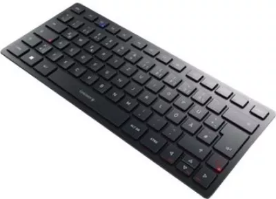Tastierë Cherry KW 9200 MINI (JK-9250FR-2) pa tela 2.4 GHz + Bluetooth 5.0, lidhje me kabllo, e rikarikueshme, kompakte 320x175x25 mm, e zezë