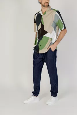Këmishë me mëngë të shkurta për meshkuj Only & Sons Onstie Rlx Ss Aop Resort 22028044, e gjelbër [Madhësia: XXL]
