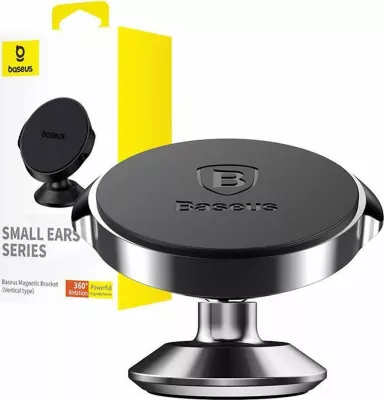 Mbajtës magnetik për celular Baseus Small Ears, rrotullim 360°, montim në kroskot, i zi