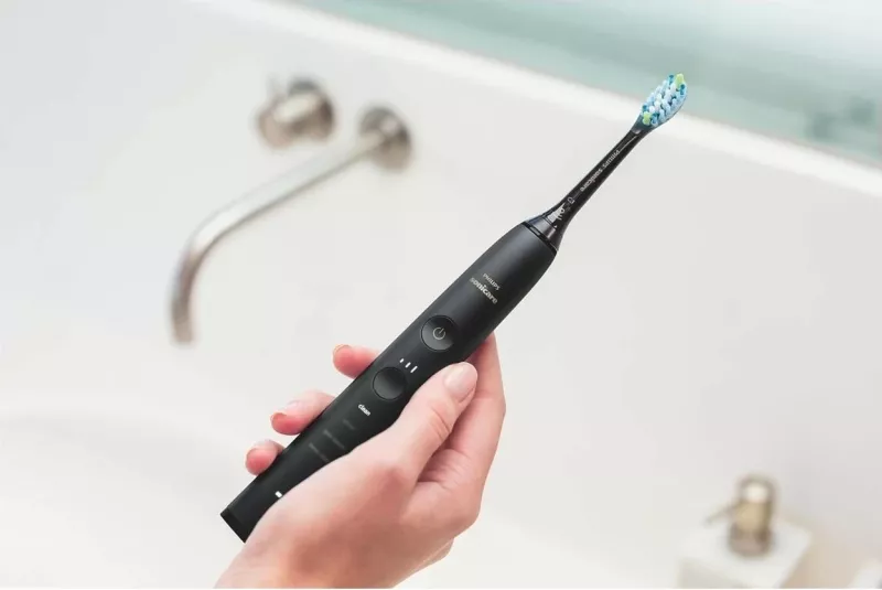 Furçë dhëmbësh sonike Philips Sonicare DiamondClean 9000 HX9914/57, e bardhë e zezë
