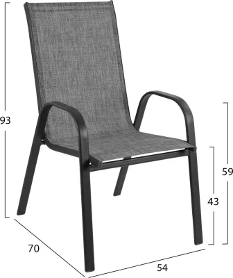 Set kopshti tavolinë & karrige FH5193.01, 5 pjesë, hiri