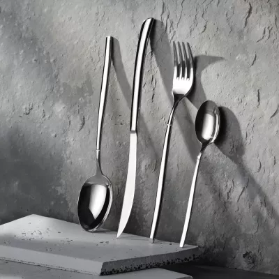 Lugë çaji OVE Torino 112 mm, inox 18/10, trashësi 5 mm, set 12 copë, argjend