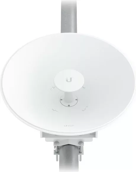 Antena Ubiquiti UISP Dish, 30 dBi, 5.15 - 6.875 GHz, Polarizim i dyfishtë, IPX6, Alumini, Bardhë