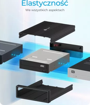 Kasë e jashtme për drive Icy Box IB-525-U3 5.25\" SATA III USB 3.2 Gen 1/eSATA Hot-swap, e zezë