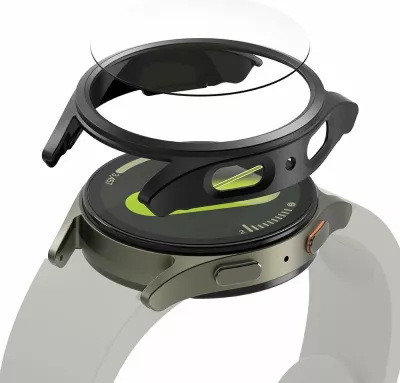 Mbështjellës + xham i temperuar Ringke për Samsung Galaxy Watch 7 44mm, Zi, set