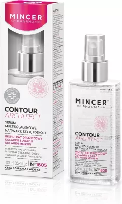 Serum kolagjeni për fytyrë, qafë dhe dekolte Mincer Pharma Contour Architect Multilevel No.1605 për femra, 100ml