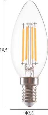 Llambë LED filament 4W E14 3000K e tejdukshme, e zbehtë