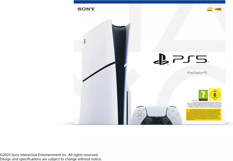 Konsolë Sony PlayStation 5 Slim, 1TB, e zezë dhe e bardhë thumbnail 2