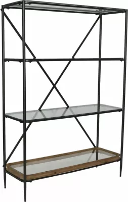 Raft librash Marais, 4 rafte, ngjyrë natyrale, 127x43x184 cm