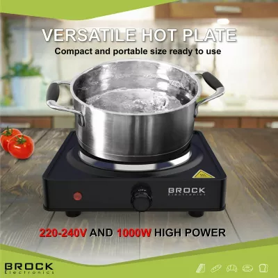 Rešo elektrike Brock EP 100 BK 1500W pllakë 18.5cm, e zezë