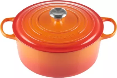 kaserolë gize Le Creuset Signature Round 24 cm 21177240902430, me kapak, e kuqe