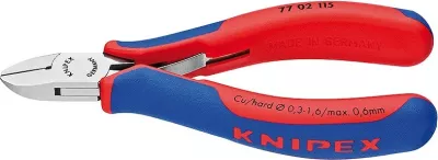 Darë diagonale Knipex 77 02 115, 115mm, çelik, dorezë plastike, kaltër/kuqe