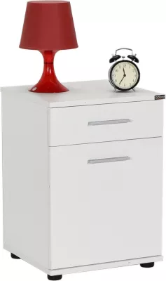 Komodinë e bardhë për dhomë gjumi, Hanah Home, Kmd-511-Bb-1