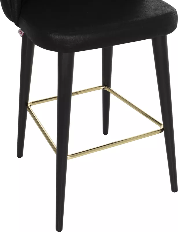 Karrige për bar profesionale MARCELLO FH9280.14, lëkurë nubuck, dru, e zezë, 50x58x100H cm