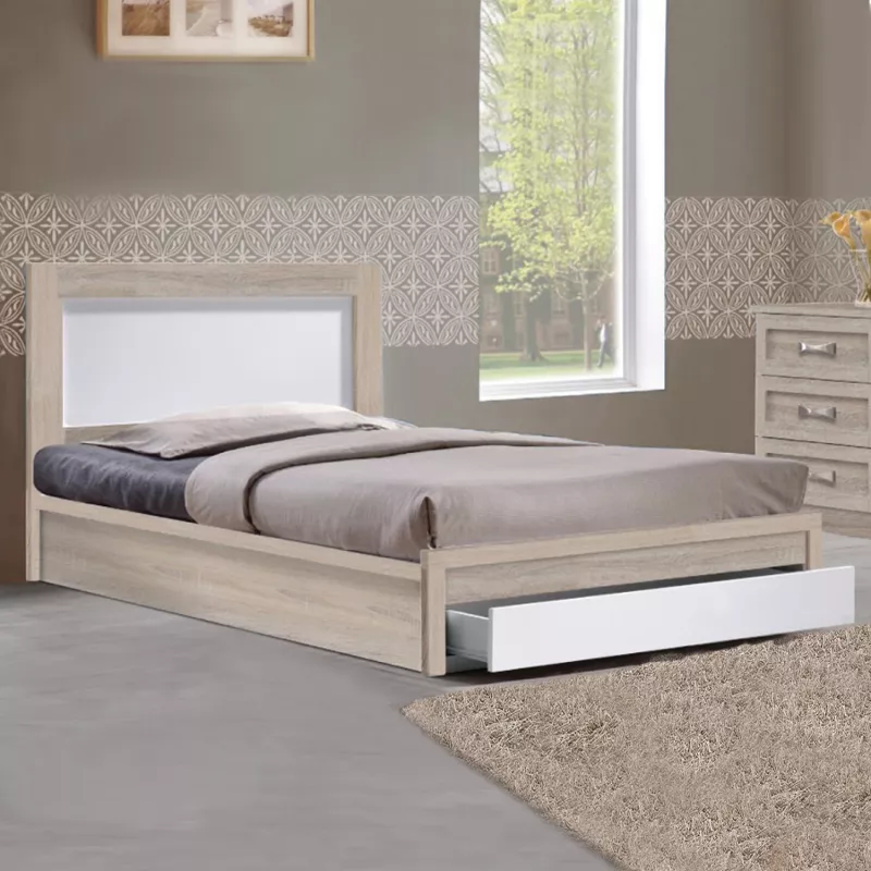 Krevat Melany FH346 me 1 sirtar sonoma/bardhë 90x190