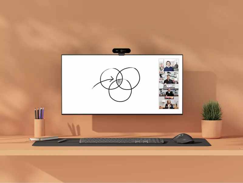 Kamera për dërrasë të bardhë Logitech Scribe, Full HD, 1920 x 1080 pixels, e bardhë