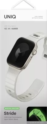 Rrip sportiv për Apple Watch UNIQ Stride SE, FKM Rubber, 42/41/40mm, që ndriçon në errësirë