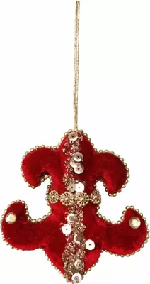 Stoli për Krishtlindje Royal Treasure, kadife e kuqe, 11x2x11cm