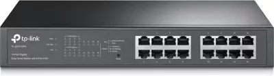 Switch TP-Link TL-SG1016PE 16 porta Gigabit, 8x PoE+, Easy Smart, e zezë