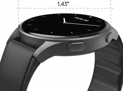 Smartwatch Hama 8900 GPS AMOLED 1.43", rrip silikoni, e zezë