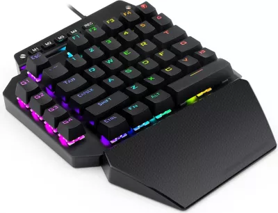 Tastierë gaming njëdorëshe mekanike Redragon K585 DITI, RGB, 42 taste, 7 makro, me kabllo USB, e zezë