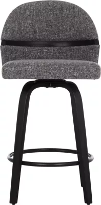 Karrige për bar rrotulluese DEKKER FH18250.03, dru i zi, material gri, 48x54x96cm, set prej 2 copë