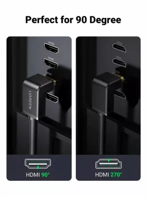kabllo HDMI këndore UGREEN 10172, 4K/60Hz, 1m, e zezë