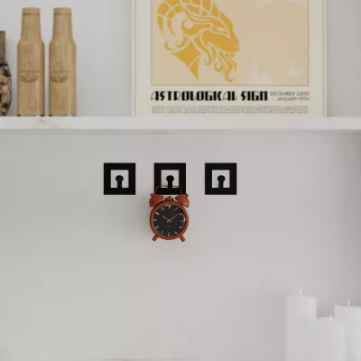 Varëse muri Wallity, metalike, katrore, e zezë