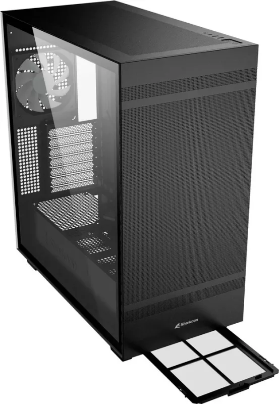 Kasë Sharkoon Rebel C50 RGB, Full Tower, e zezë, xham i temperuar, RGB
