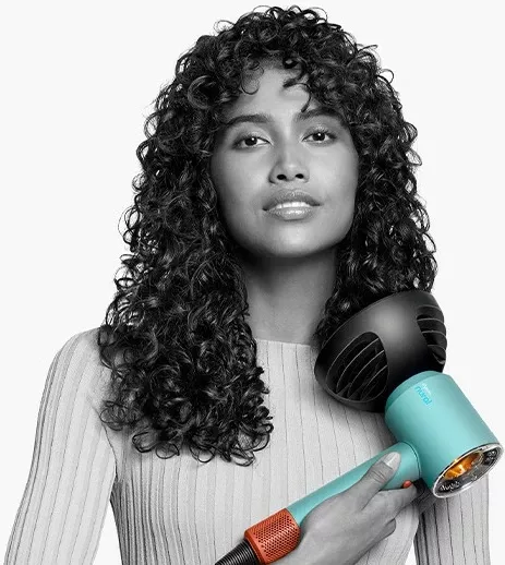 Tharëse flokësh Dyson Supersonic Nural, 1600 W, 13.3 l/s, Blu, Portokalli