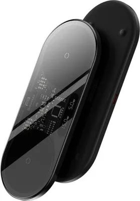 Karikues wireless Baseus WXSX010101, Dual Qi, 20W, me ekran LED, i zi