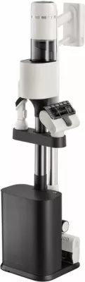 Fshesë me korrent vertikale Roborock H60 Hub 115 AW, stacion vetëzbrazës 2 L, bateri e heqshme 60 min, ekran LED, dritë jeshile, bardhë/zi