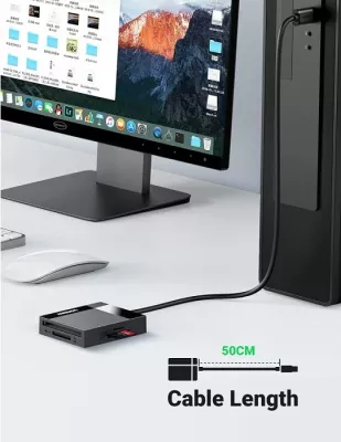 Lexues kartelash UGREEN All-in-One MPN 30333 USB 3.0 0.5m deri 512GB 5Gbps, i zi, Box