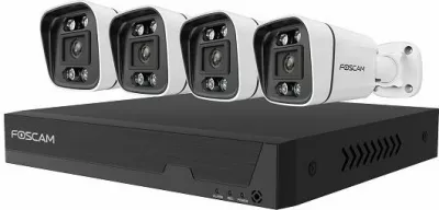 Set kamerash sigurie Foscam FN9108E-B4-2T, 4 kamera, regjistrues, 2TB, e bardhë
