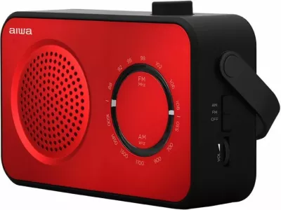 Radio portative Aiwa R-190RD AM/FM, 2 W, dalje për kufje, me rrymë ose bateri, e kuqe