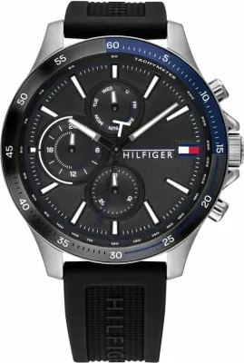 Orë dore për meshkuj Tommy Hilfiger, e zezë
