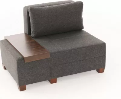 Krevat-sofë një vendësh Atelier del Sofa, liri Perenna, kënd majtas, antracit