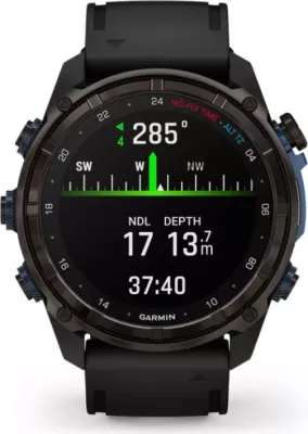 Smartwatch Garmin Descent™ Mk3i  Carbon Grey DLC Titanium / Silicone Black Strap, 51 mm