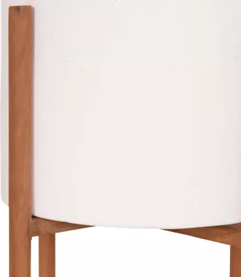 Vazo e brendshme RENTIL, fibër-cement, ngjyrë e bardhë, bazë dru tik, Φ27x66cm