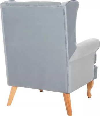 Bergere BRANDON, kadife baby blue, këmbë druri natyral, FH3073.31, 82,5x80x104 cm