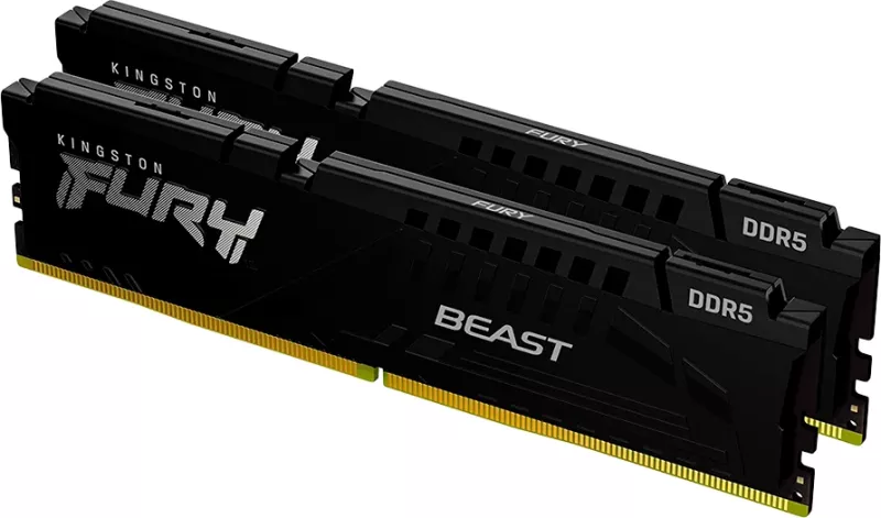 RAM memorje Kingston FURY Beast DDR5 32GB (2x16GB) 5600MT/s CL40 DIMM XMP 3.0, e zezë, set 2 copë