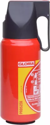 Aparat zjarrfikës me pluhur Gloria P1-GAM 1 kg, 8A 34B, për klasa A/B/C, i kuq, set me trekëndësh dhe jelek reflektues