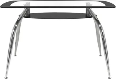 Tavolinë ngrënie Norris 120Χ75Χ75cm FH0086.02 Qelq Zezë
