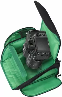 çantë kamere RIVACASE 7470 PS SLR, sling për DSLR, ndarje të rregullueshme, xhep për tablet, mbulesë shiu, e zezë