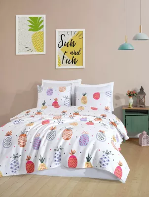 Set mbulesë krevati king, pambuk 100%, shumëngjyrësh, L'essentiel, 240x220cm